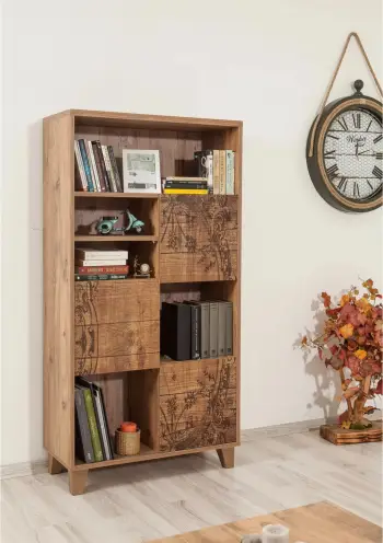 Raft librash Hanah Home, Marina Flora, ngjyrë pishë Atlantike, 80x155x36 cm