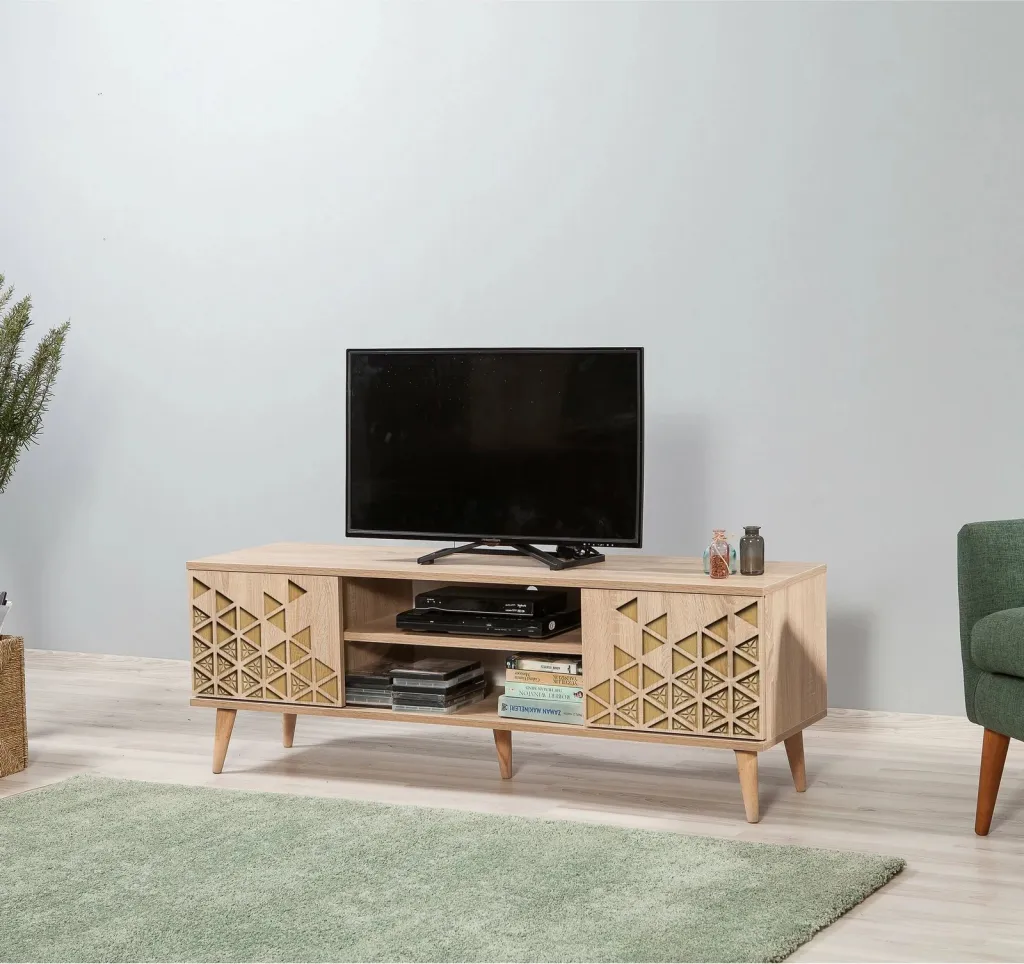 Komodë TV Truva, ngjyrë lisi sonoma, 140x50x40cm - 3