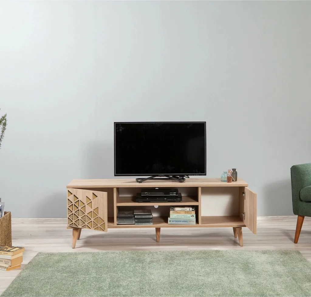 Komodë TV Truva, ngjyrë lisi sonoma, 140x50x40cm - 4