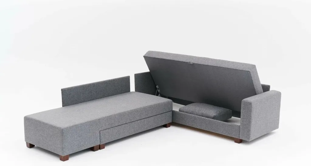 Kënd-sofë krevati Atelier del Sofa, kënd i djathtë, ngjyrë gri - 9
