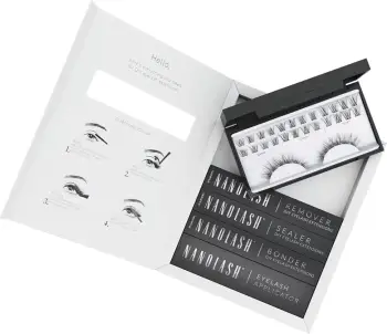Set për zgjatje qerpikësh Nanolash DIY Extensions Starter Kit për femra, 36 copë, e zezë