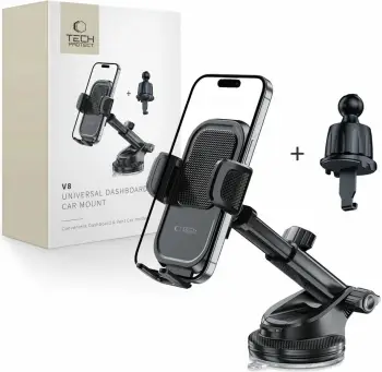 Mbajtës për celular Tech-Protect V8, universal, për veturë, i zi
