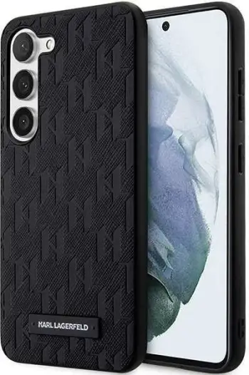Mbështjellës Karl Lagerfeld Saffiano Mono Metal Logo për Samsung Galaxy S24, i zi