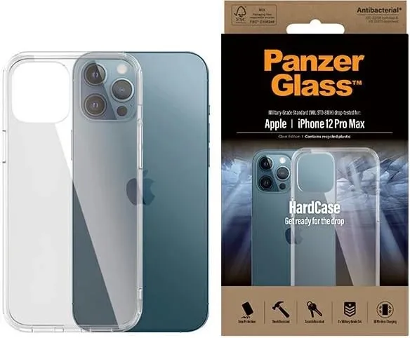 Mbështjellëse PanzerGlass ClearCase për iPhone 12 Pro Max, xham i temperuar antibakterial, mbrojtje ushtarake, transparente - 1