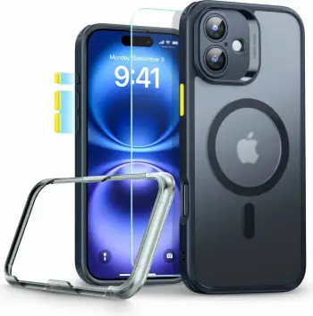 Maskë telefoni ESR Classic Pro HaloLock, për iPhone 16, MagSafe, e zezë mat