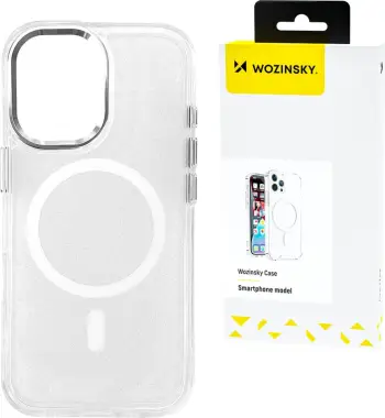 Mbështjellës Wozinsky Glitter Case me MagSafe për Samsung Galaxy S25, Transparent me shkëlqim