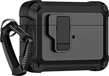 Mbështjellës Hurtel Pro Armor për AirPods 4 me karabiner, Gri
