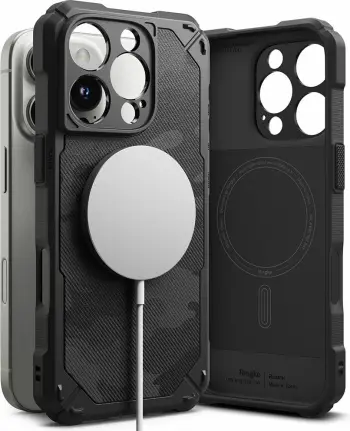 Mbështjellës Ringke Rugged Gear MagSafe për iPhone 16 Pro Max, i zi