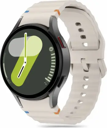 Rrip silikoni për smartwatch Tech-Protect për Samsung Galaxy Watch 4/5/5 Pro/6/7/FE, Bezhe