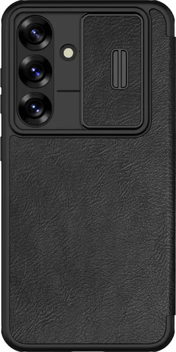 Mbështjellës Nillkin Qin Pro për Samsung Galaxy S25+, me flip dhe mbulesë kamere, e zezë