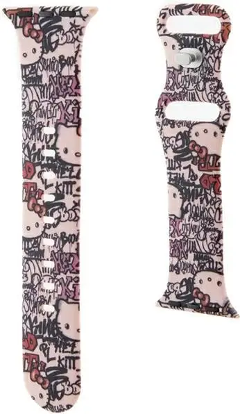 Rrip silikoni Hello Kitty për Apple Watch 38/40/41mm, rozë