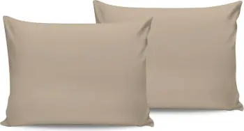 Set këllëfësh jastëku sateni (2 copë), ngjyrë bezhë, L'essentiel