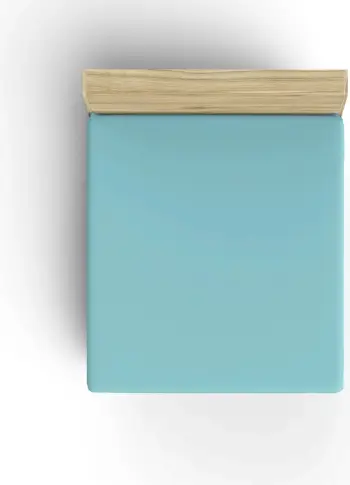 Çarçaf i vetëm fitted Ranforce, ngjyrë turquoise, L'essentiel