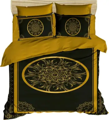 Set mbulesë për jorgan king size, ngjyrë e zezë dhe ari, L'essentiel, 3D1