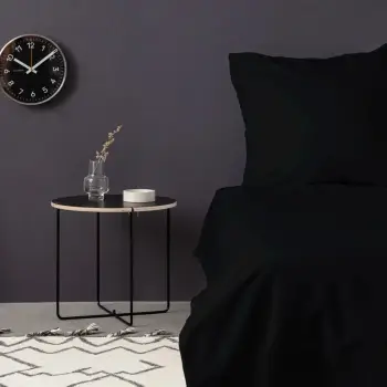 Set mbulesë jorgan për dopio, saten, ngjyrë e zezë, L'essentiel