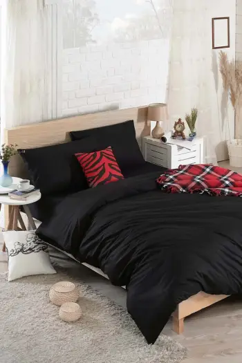 Set mbulesë për jorgan king size, ngjyrë e zezë, L'essentiel