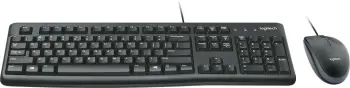 Set tastierë dhe maus Logitech DESKTOP MK120, me kabllo, zi
