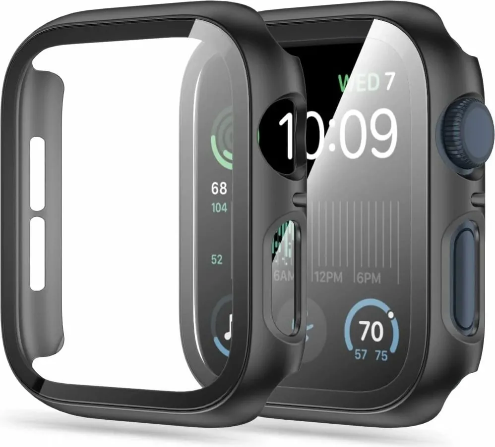 Mbrojtëse ekrani Tech-Protect Defense360 për Apple Watch 4/5/6/SE 44mm, xham i fortifikuar, e zezë - 1
