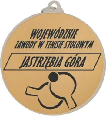 Medalje metalike Victoria Sport, me gravurë në laminat, ngjyrë ari