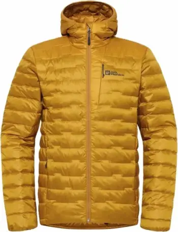 Xhaketë dimërore Jack Wolfskin Passamani Down Hoody M, me pupla, me kapuç, portokalli e verdhë