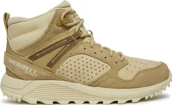 Këpucë trekking Merrell Wildwood Mid Leather WP W, lëkurë, të papërshkueshme nga uji, bezhë