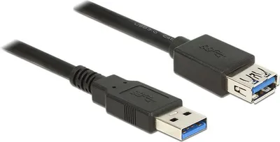 Kabllo Delock USB-A USB Cable - 5m, e zezë - 1