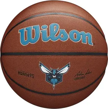 Top basketbolli Wilson Team Alliance Charlotte Hornets WTB3100XBCHA, madhësia 7, lëkurë kompozite, kafe