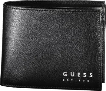 Portofol për meshkuj GUESS JEANS, i zi