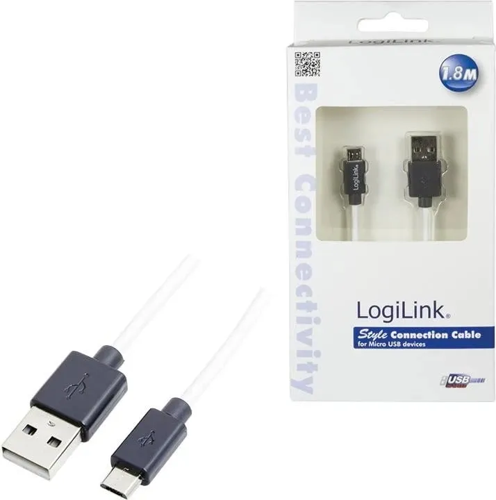 Kabllo LogiLink, micro USB 1.8m, e zezë - 1
