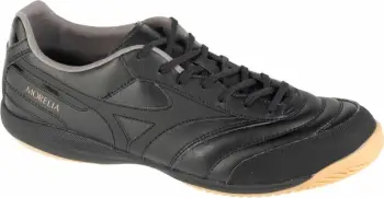 Këpucë futbolli për sallë Mizuno Morelia Sala Pro IN M Q1GA241300, taban gome për parket, të zeza