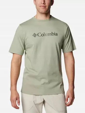 Bluzë Columbia CSC Basic Logo SS Tee, pambuk me poliester, për meshkuj, e gjelbër