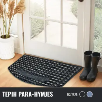 Tepih parahyrjes Nagavci Home Welcome, antirrëshqitës, 45x75 cm, i zi