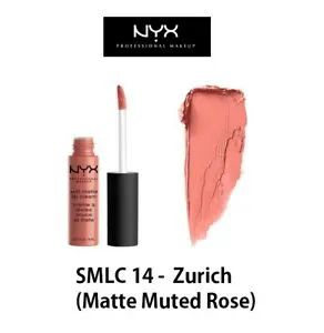 Buzëkuq i lëngshëm NYX Soft Matte, Zurich, 8ml - 1
