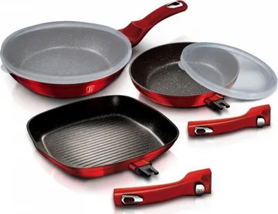 Set tiganë Berlinger Haus, 3 copë, të kuq/zi - 1