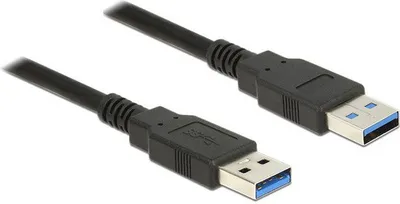Kabllo Delock USB-A - USB-A, 0.5m, e zezë - 1