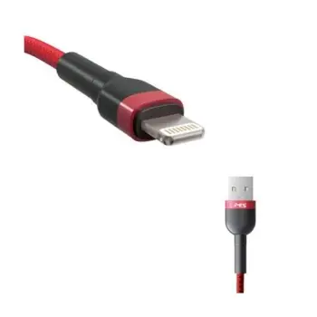 MS CABLE USB-A 2.0 -> LIGHTNING,1m, red