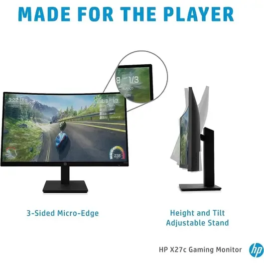 Monitor HP Gaming X27C, 27", FHD, Curved, 165Hz, i zi - 2