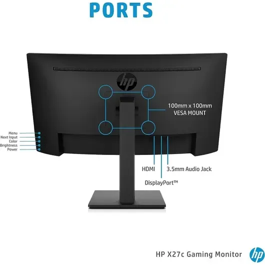 Monitor HP Gaming X27C, 27", FHD, Curved, 165Hz, i zi - 3