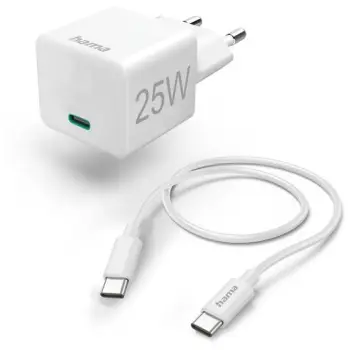 Karikues, USB-C, Mini-Charger, PD, 25 W, 1 m, WHITE