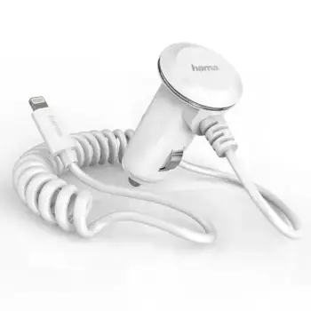 Karikues Hama për veturë Iphone, Lightning, 1 A, LED ,bardhë, 1.6m