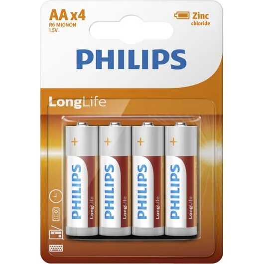 Bateri Philips LongLife AA, 4 copë (blister) - 1