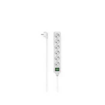 Kabllo vazhduese power Strip, 6-Way, Switch, 1.4 m, white