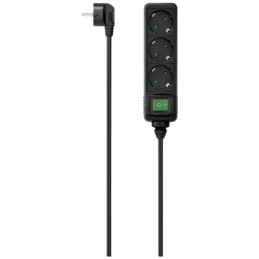 Kabllo vazhduese power Strip, 3-Way, Switch, 1.4 m, black - 1