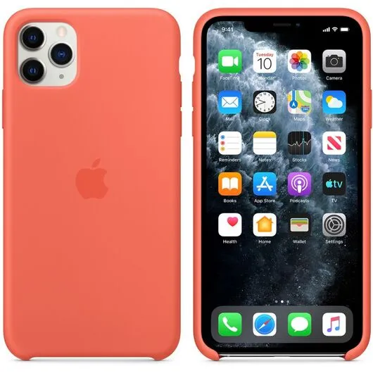 Case Silicon per Apple Iphone 11 pro max - Ngjyrë portokalli - 2