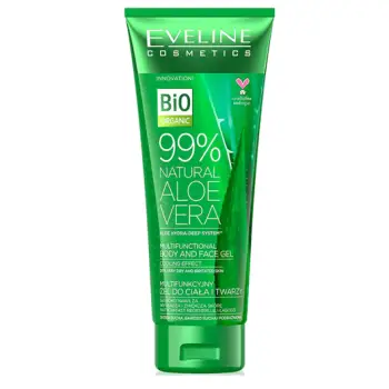 Xhel Aloe Vera Natyrale EVELINE Bio Organike 99% Multifunksionale për fytyrën, trupin dhe flokët - 100 ml