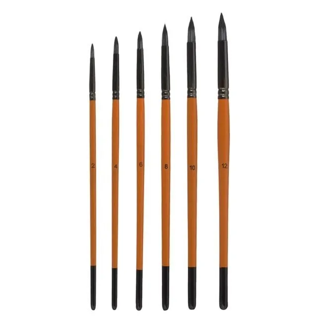Set furçash me majë të rrumbullakët kafe - 6 copë - 1