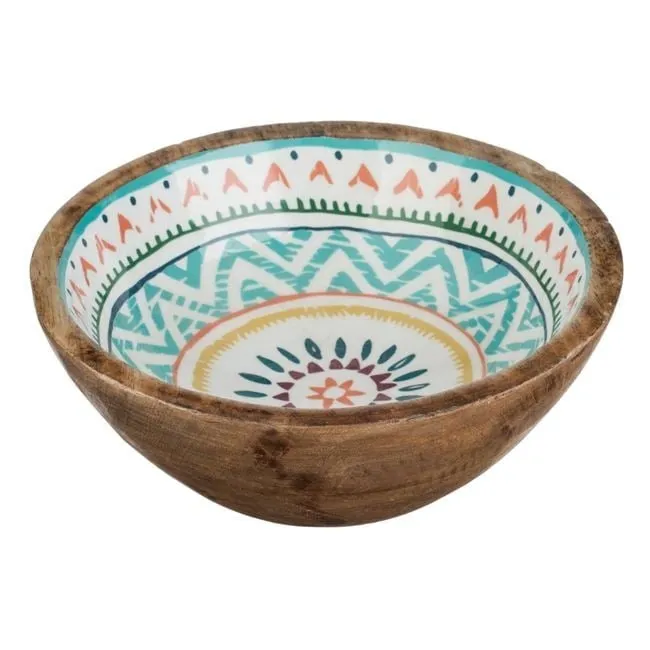 Tas për servirje druri me smalt shumëngjyrësh aztec 20x8cm - 1