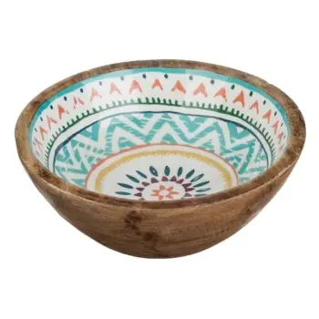 Tas për servirje druri me smalt shumëngjyrësh aztec 20x8cm