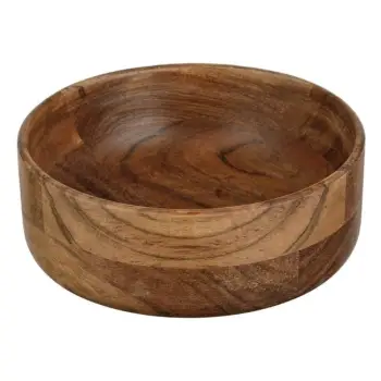 Enë e rrumbullakët prej druri natyral në ngjyrë të errët 15x6cm - 625ml