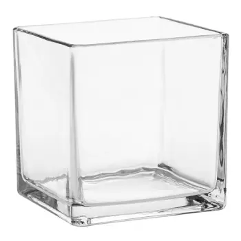 Vazo dekorative - xhami katrore transparente 8x8x8cm
